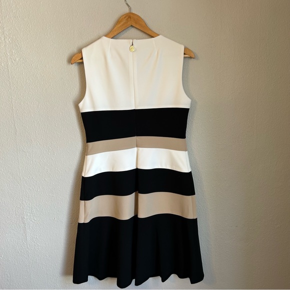 TOMMY HILFIGER | Women's Colorblocked Scuba Crepe Sleeveless Dress 8 NWOT - Picture 3 of 5